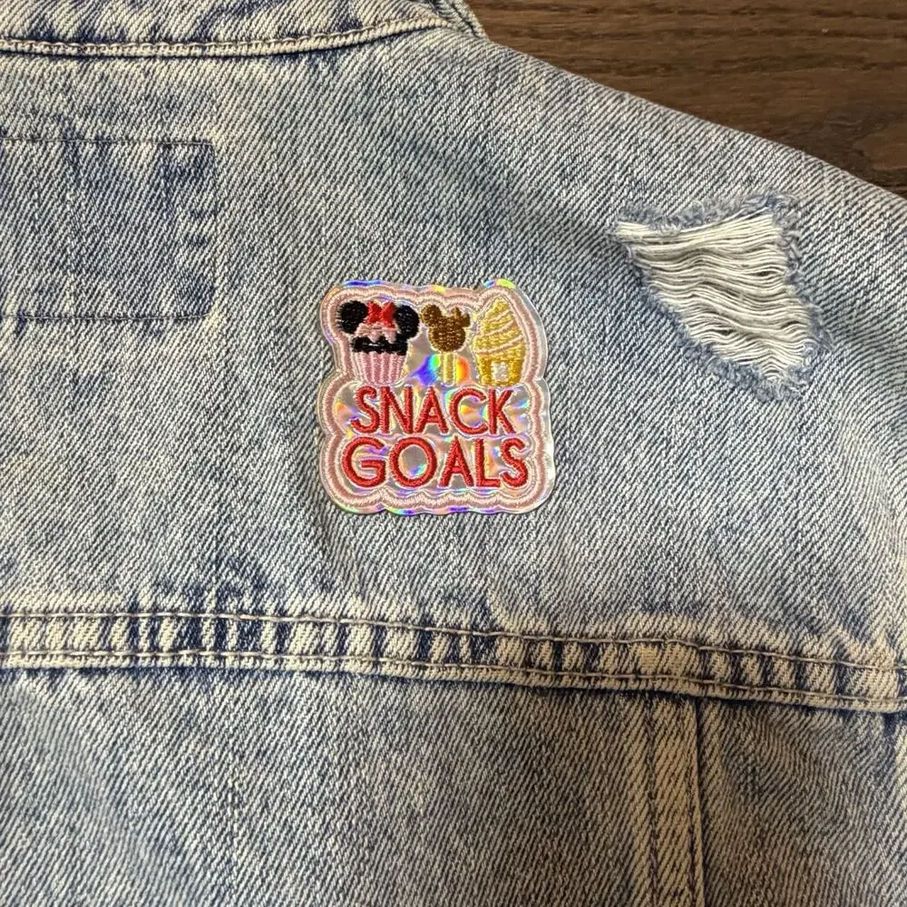 Disney Denim Patches Handmade Jean Jacket Old Navy Size S